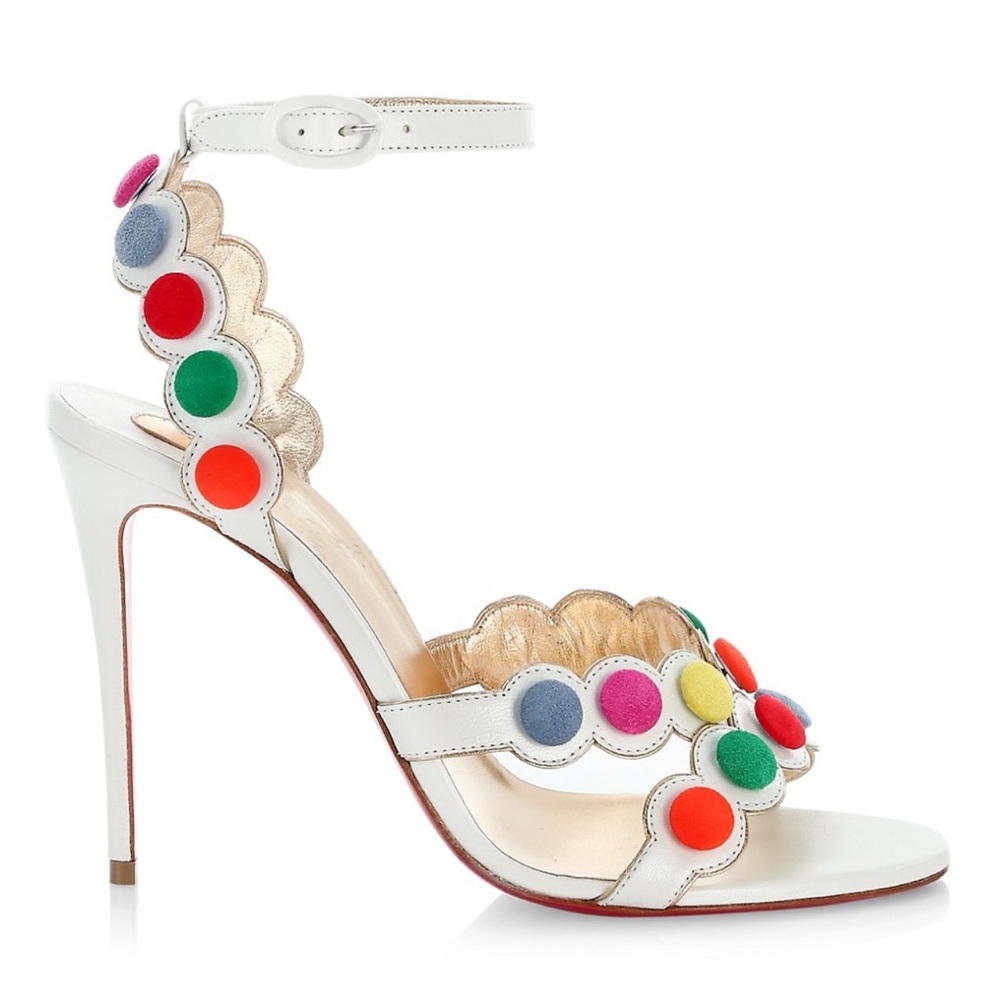 CHRISTIAN LOUBOUTIN Smartissima 100 Multicolor Ankle-Strap Sandals SIZE 6.5